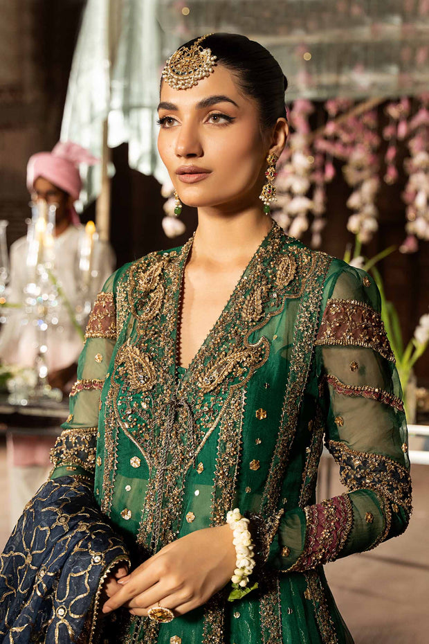 Latest Green Mehndi Dress in Bridal Lehenga and Frock Style