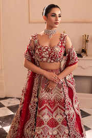 Latest Indian Bridal Dress in Red Choli and Lehenga Style