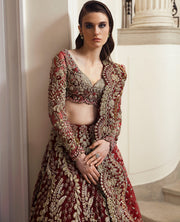 Latest Indian Bridal Dress in Wedding Red Choli Lehenga Style