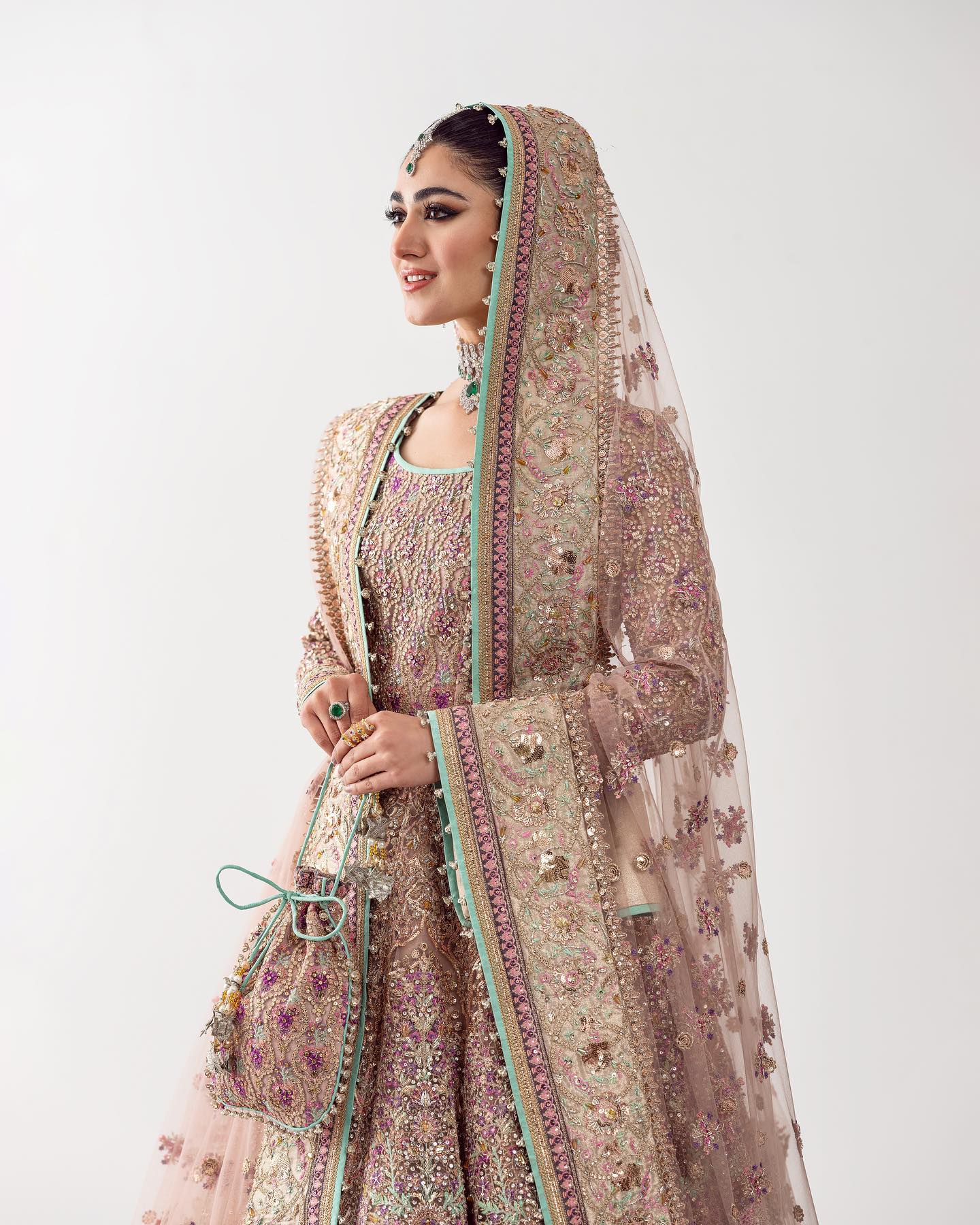 Classic Lehenga Choli Dupatta Pink Bridal Wedding Dress – Nameera by Farooq