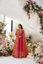 Latest Mehndi Dress in Pishwas Frock Lehenga and Dupatta Style