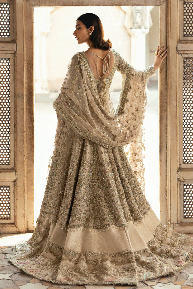 Latest Off White Pakistani Bridal Lehenga and Frock Dress