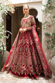 Latest Open Gown with Lehenga Dupatta Pakistani Bridal Dress