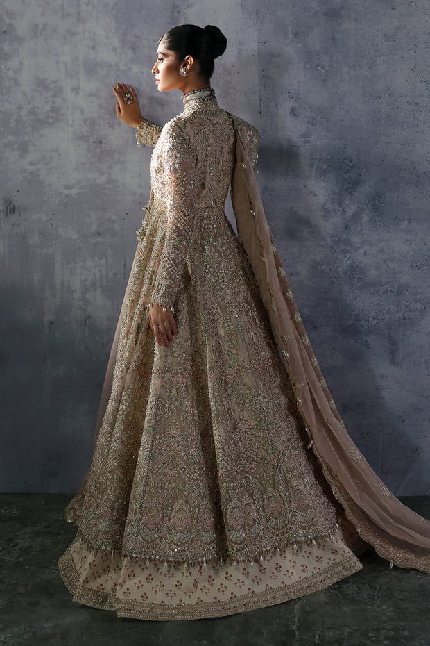 Latest Pakistani Bridal Dress in Angrakha Gown Lehenga Style