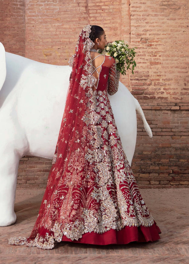 Latest Pakistani Bridal Dress in Classic Lehenga Gown Style