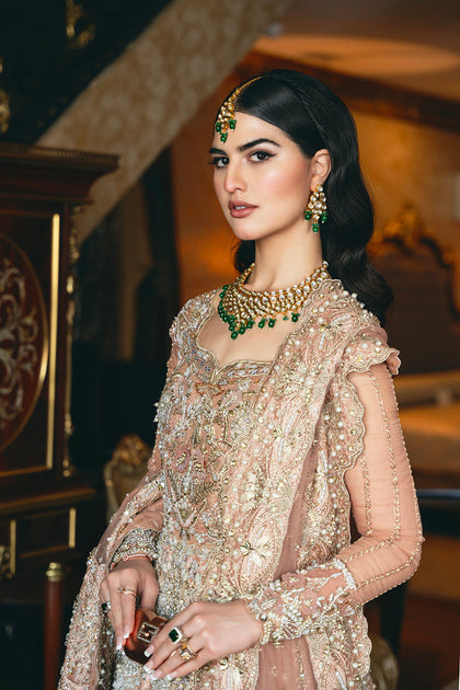 Pakistani Bridal Dress in Embellished Walima Gown Style – Nameera by Farooq