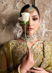 Latest Pakistani Bridal Dress in Green Choli Lehenga Style