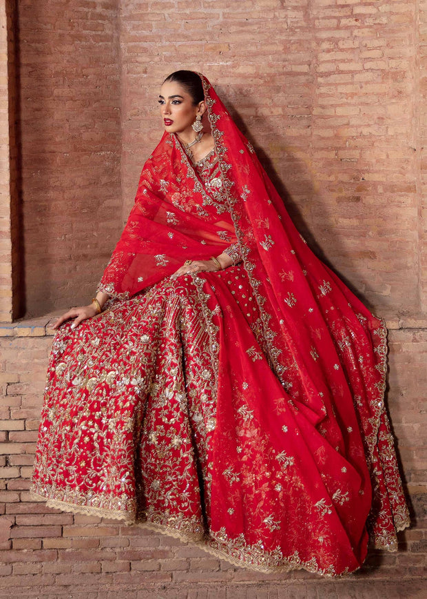 Latest Pakistani Bridal Dress in Hot Pink Choli Lehenga Style