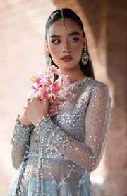 Latest Pakistani Bridal Dress in Lehenga and Open Gown Style