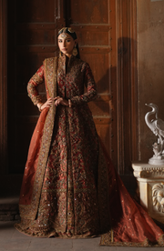 Latest Pakistani Bridal Dress in Open Jacket Lehenga Style