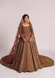 Latest Pakistani Bridal Dress in Open Jacket and Lehenga Style