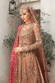 Latest Pakistani Bridal Dress in Open Kameez and Lehenga Style