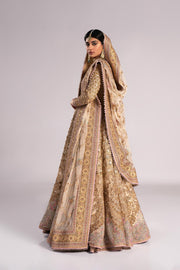 Latest Pakistani Bridal Dress in Pishwas Frock Lehenga Style