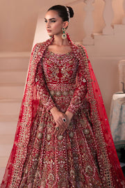 Latest Pakistani Bridal Dress in Pishwas and Red Lehenga Style