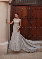 Latest Pakistani Bridal Dress in Royal Embellished Gown Style