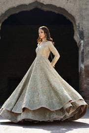 Latest Pakistani Bridal Dress in Royal Lehenga Frock Style