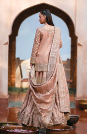 Latest Pakistani Bridal Dress in Tissue Kameez Gharara Style