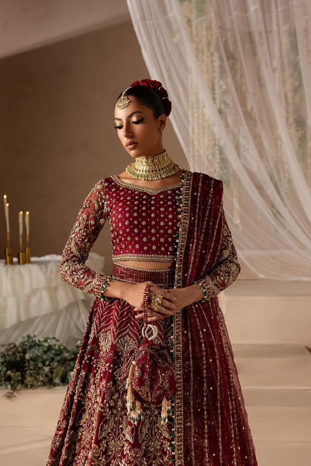 Latest Pakistani Bridal Dress in Wedding Choli Lehenga Style