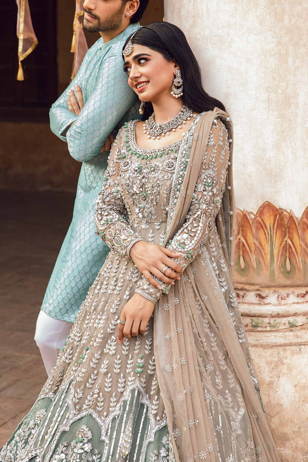 Latest Pakistani Bridal Outfit in Frock and Lehenga Style