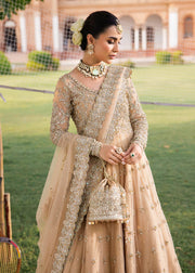 Latest Pakistani Bridal Outfit in Lehenga Pishwas Frock Style