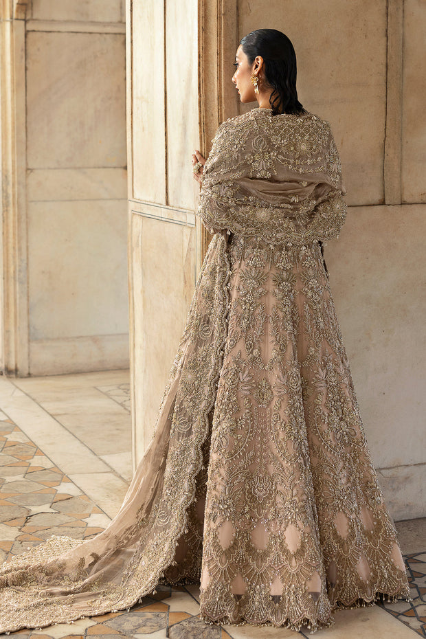 Latest Pakistani Bridal Outfit in Pink Pishwas Lehenga Style