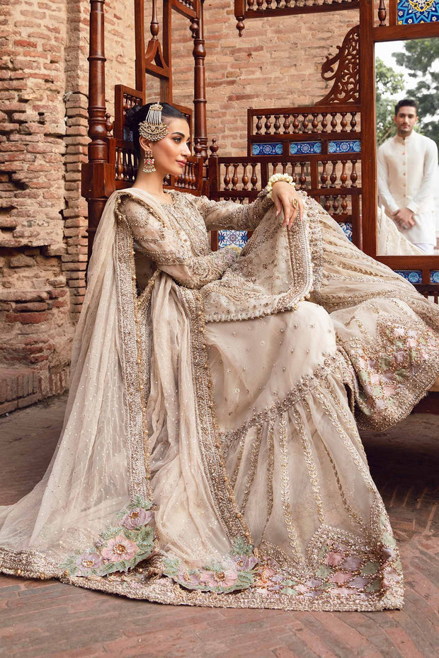 Latest Pakistani Nikkah Dress in Kameez and Gharara Style