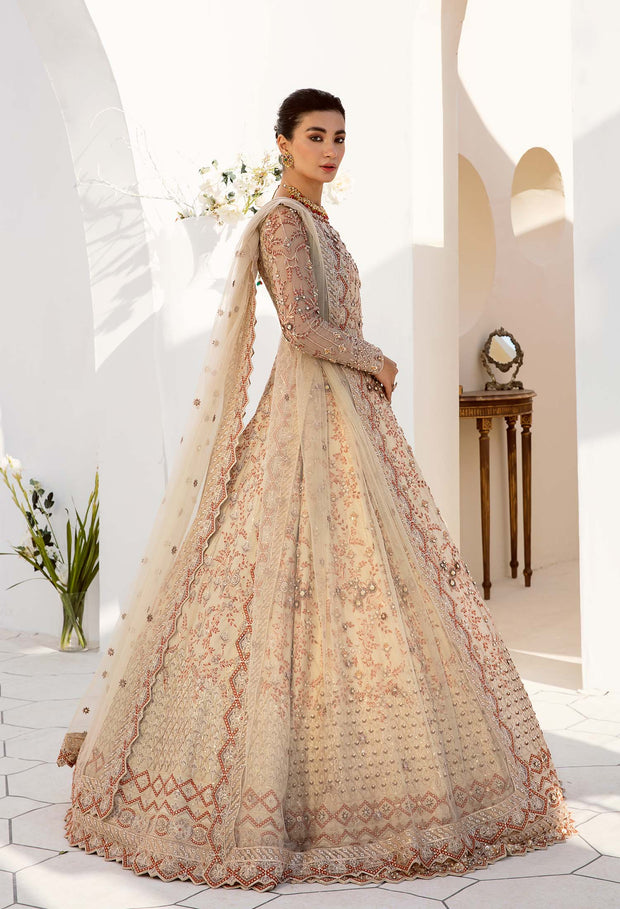 Latest Pakistani Wedding Dress in Embellished Pishwas Style