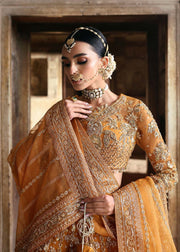 Latest Pakistani Wedding Dress in Embroidered Lehenga Style