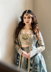 Latest Pakistani Wedding Dress in Jacket and Sharara Style