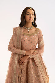 Latest Pakistani Wedding Dress in Pink Anarkali Frock Style