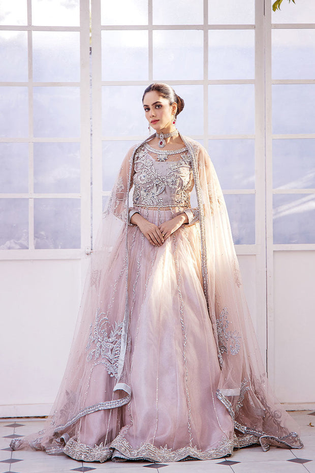 Latest Pakistani Wedding Dress in Pink Lehenga Gown Style