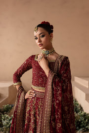 Latest Red Choli Lehenga and Dupatta Pakistani Bridal Dress