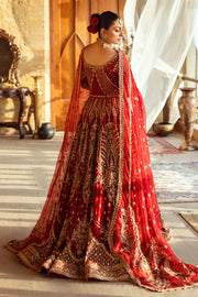 Latest Red Pakistani Bridal Outfit in Lehenga Choli Style