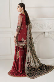 Latest Red Pakistani Party Dress in Kameez and Gharara Style