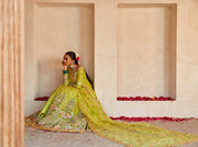 Latest Traditional Pishwas Frock Green Pakistani Wedding Dress