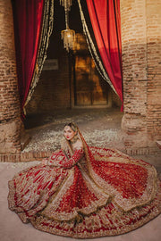 Latest Wedding Red Lehenga and Choli Pakistani Bridal Dress