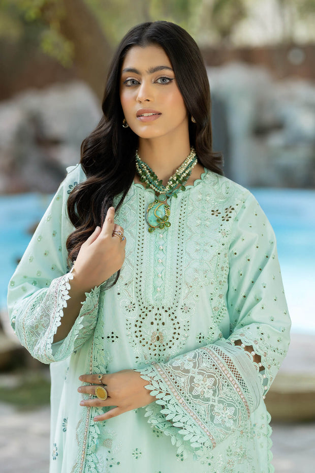 Light Aquamarine Shade Pakistani Salwar Kameez Dupatta Suit