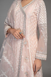 Light Pink Embroidered Anghrakha Pakistani Party Wear Frock