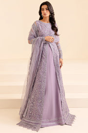 Lilac Shade Embroidered Pakistani Wedding Wear Gown Pishwas