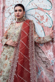 Luxury Floral Printed Hand Embellished Pakistani Wedding Dress