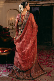 Luxury Maroon Silk Net Pakistani Wedding Wear Front Pishwas Frock