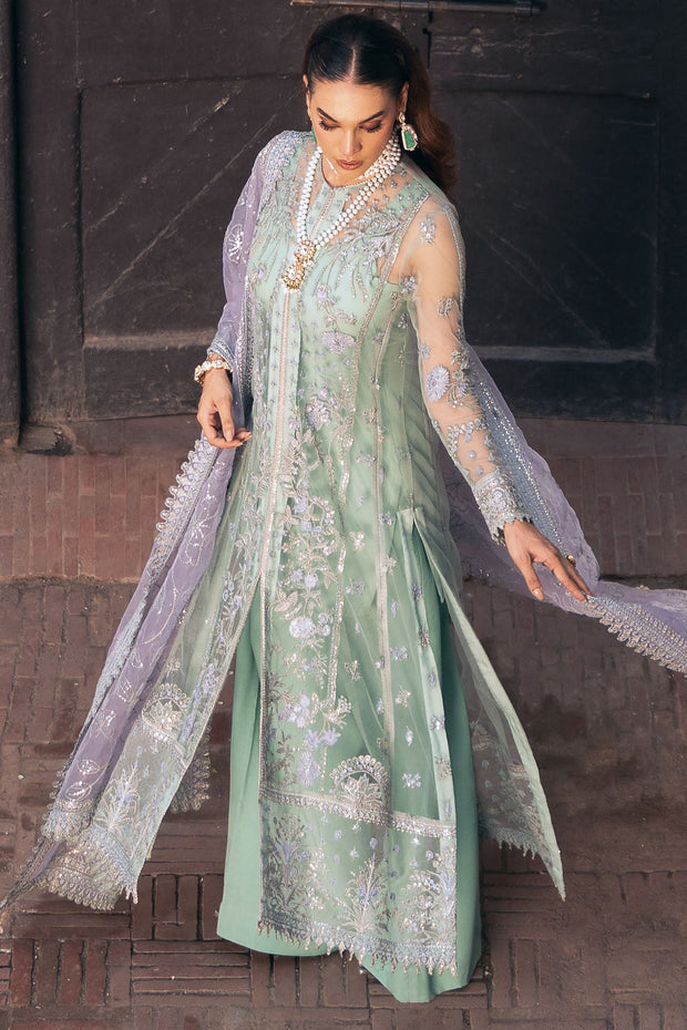 Luxury Mint Green Pakistani Wedding Dress Kameez Trousers