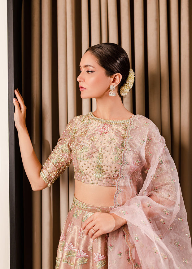 Luxury Pink Pakistani Wedding Dress Lehenga Choli