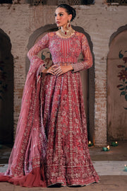 Luxury Shocking Pink Embroidered Pakistani Wedding Dress Pishwas Style