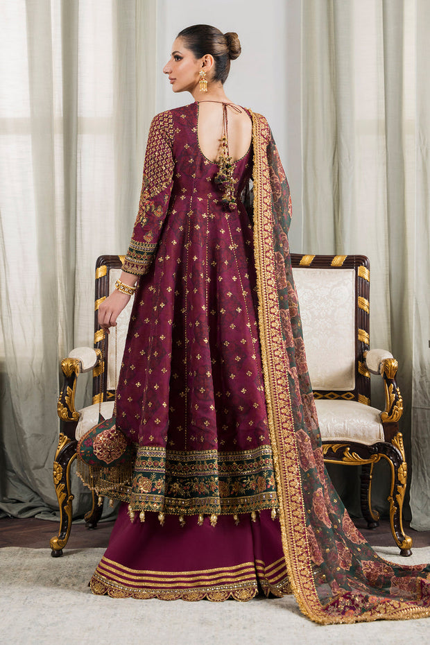 Magenta Pakistani Party Dress in Chiffon Fabric