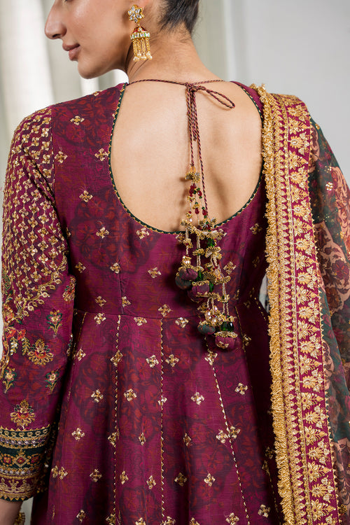 Magenta Pakistani Party Dress in Premium Chiffon