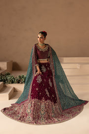 Maroon Embellished Choli Lehenga Style Pakistani Bridal Dress