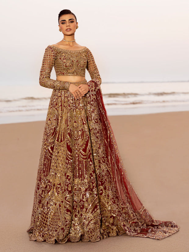 Maroon Red Lehenga Pakistani Bridal Dress in Fremont