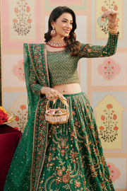 Mehndi Green Embellished Pakistani Wedding Dress Lehenga Choli