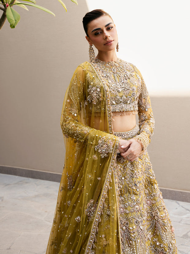 Mehndi Lehenga Choli Pakistani Bridal Dress in Oakland